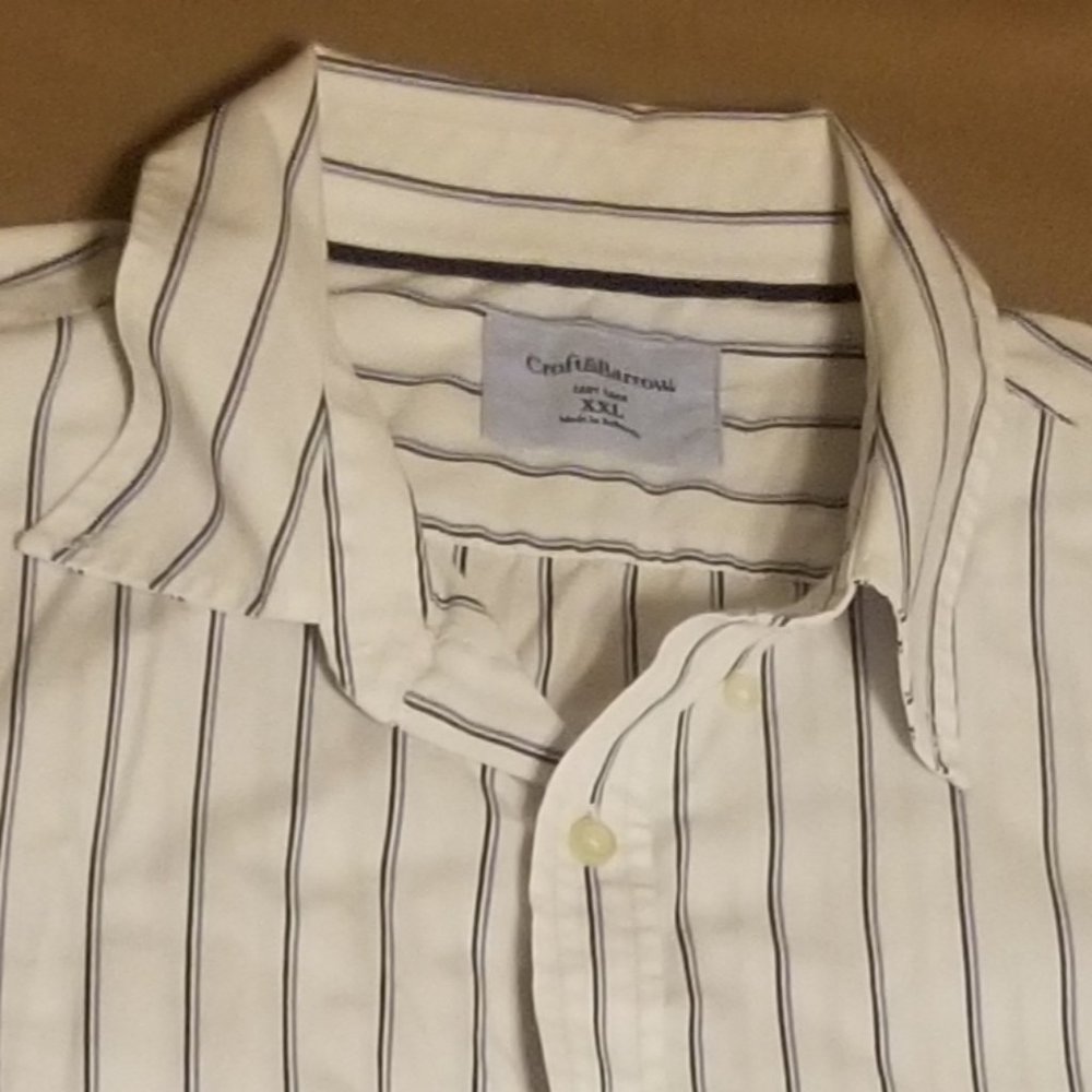 White with blue stripes Croft & Barrow men's XXL shirt - Picture 5 of 5